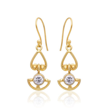 Stunning Cubic Zirconia Gemstone Handcrafted Drop Earrings