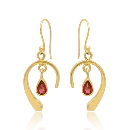 Stunning Red Garnet Dangling Handcrafted Drop Earrings