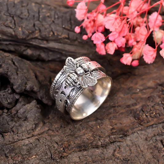 Fidget Honeybee Spinner Ring