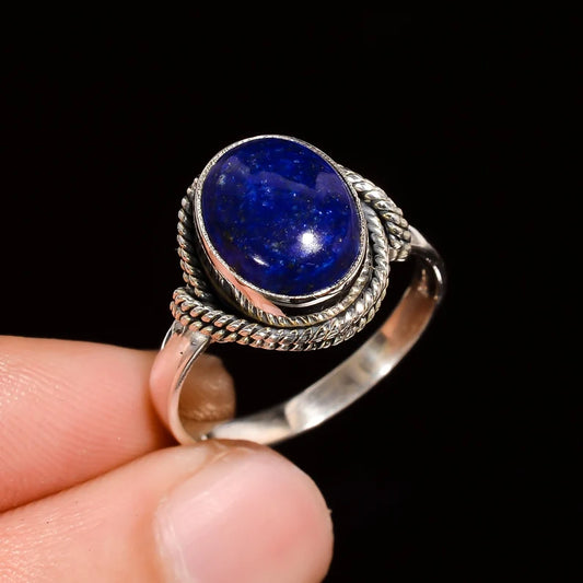 Lapis Lazuli Engagement Handcrafted Signet Ring