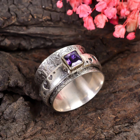 Spinner Ring Amethyst Spinner Ring