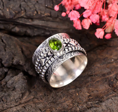 Peridot  Spinner Ring