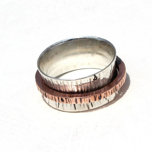 Thumb Spinner Band Dual Tone Ring