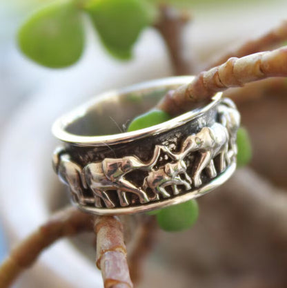 Elephant Spinner Thumb Ring