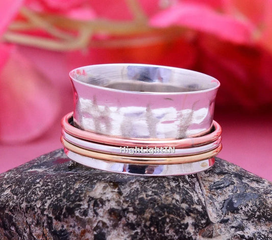 Three Tone Spinner Thumb Ring