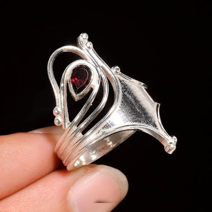 Garnet Gemstone Statement January Birthstone Ring