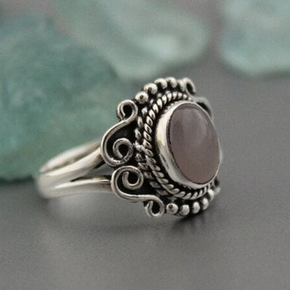 Rose Quartz Handcrafted Promise Gemstone Ring