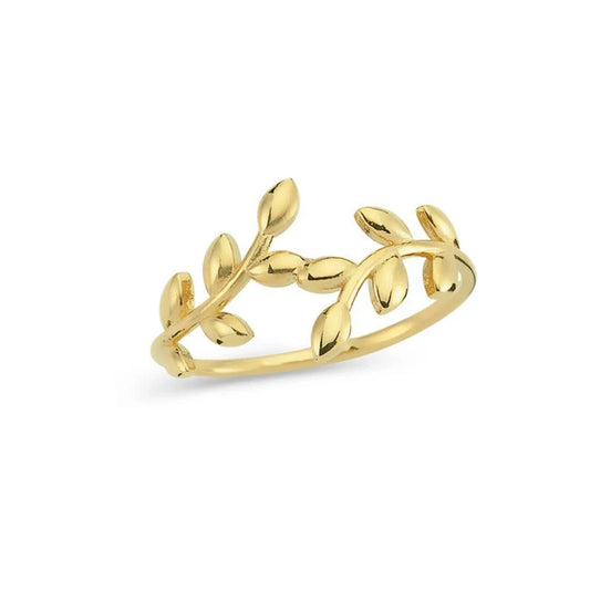 Olive Leaf Stackable Adjustable Handcrafted Statement Ring