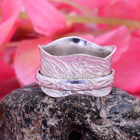Wide Band Thumb Spinner Fidget Handmade Ring
