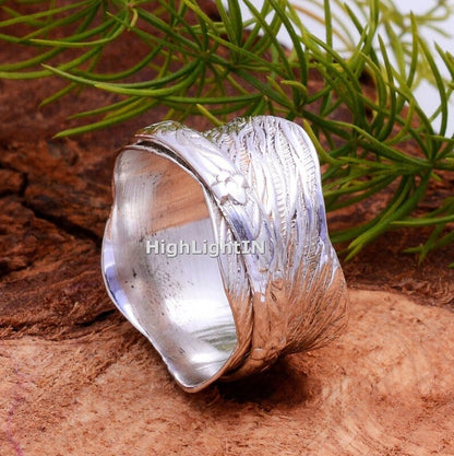 Wide Band Thumb Spinner Fidget Handmade Ring
