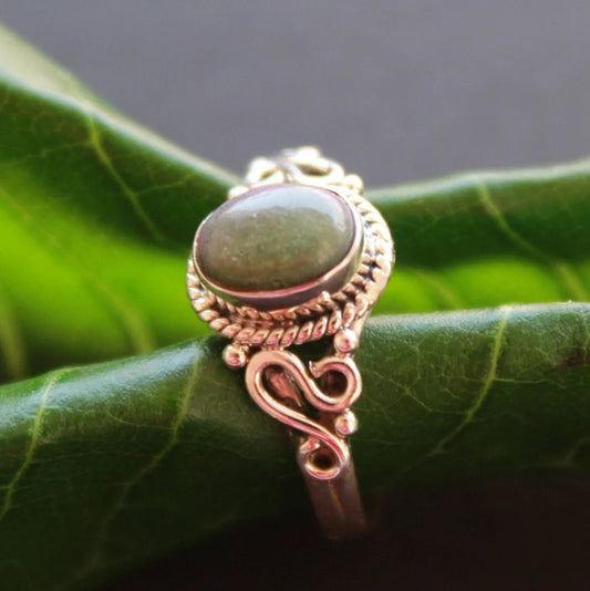 Green Agate Gemstone Handmade Statement Ring
