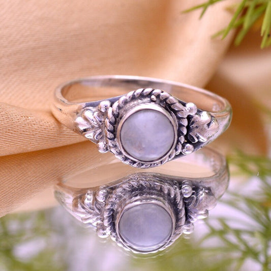 Rainbow Moonstone Handcrafted Statement Birthstone Ring