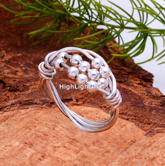 Balls and Wire Antique Looking Statement Handcrafted Ring
