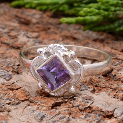 Amethyst Statement Handmade Birthstone Ring