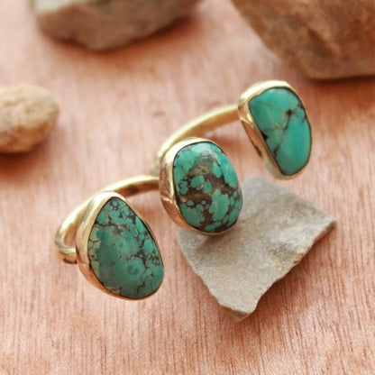 Raw Genuine Turquoise Handcrafted Statement Ring