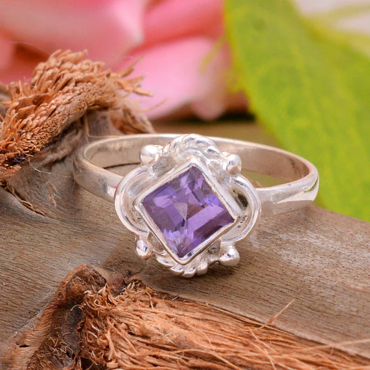 Amethyst Statement Handmade Birthstone Ring