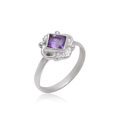 Amethyst Statement Handmade Birthstone Ring