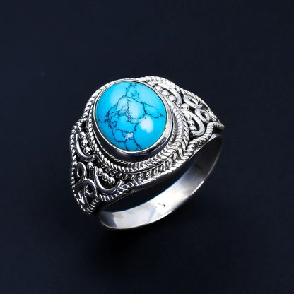 Natural Turquoise Gemstone Handmade Signet Ring