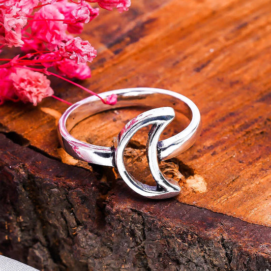 Crescent Half Moon Statement Handcrafted Minimalist Ring