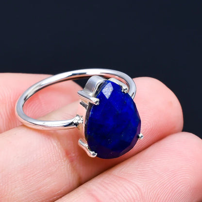 Lapis Lazuli Silver Engagement Ring