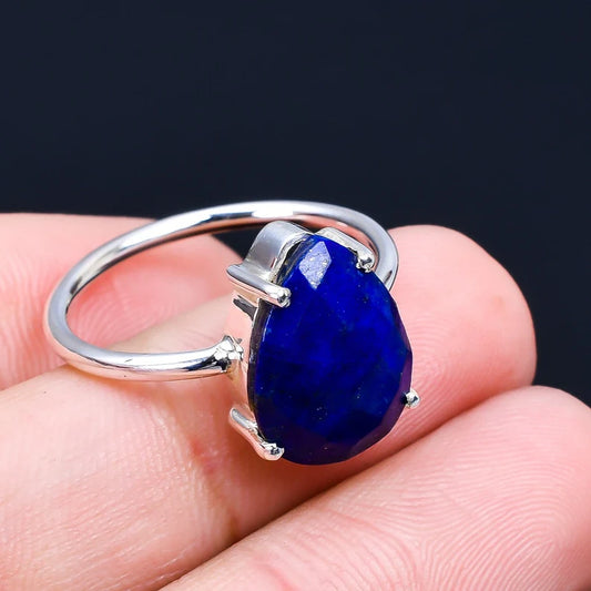 Lapis Lazuli Silver Engagement Ring