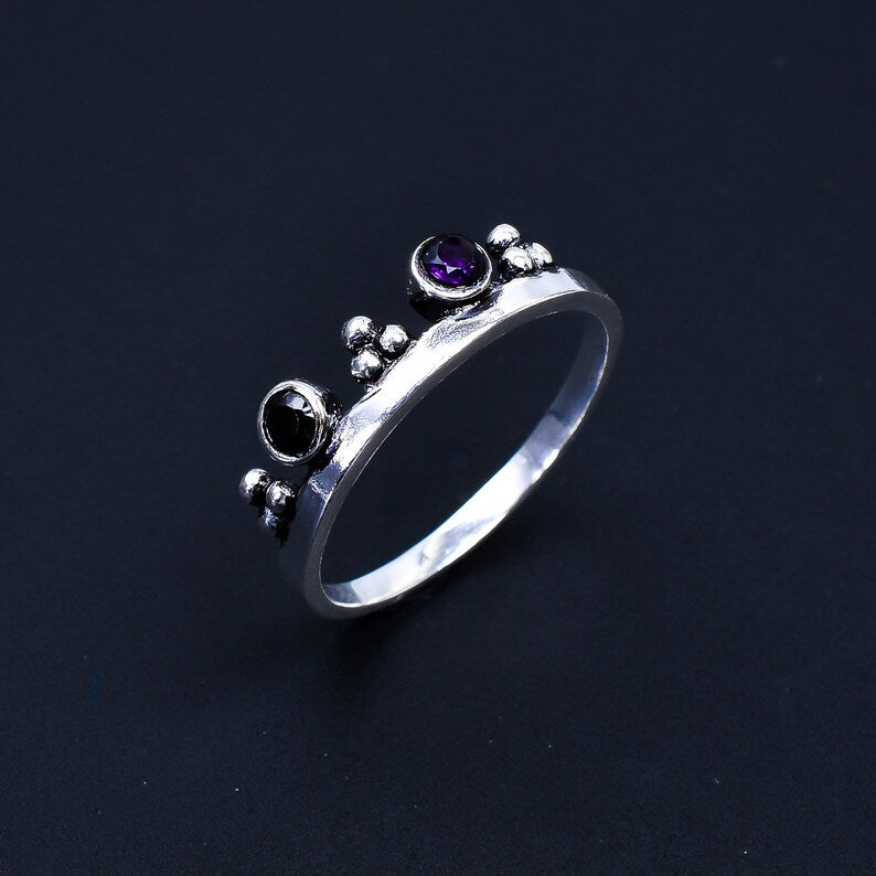 Amethyst Gemstone  Handcrafted Statement Ring