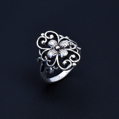 Flower Shaped Handcrafted Signet Minimalist Ring
