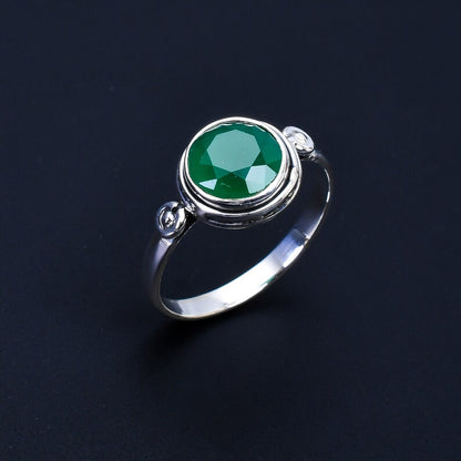 Gemstone Green Onyx Handmade Birthstone Ring