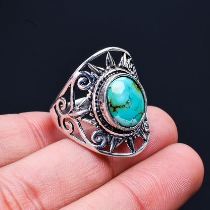 Natural Turquoise December Birthstone Signet Ring