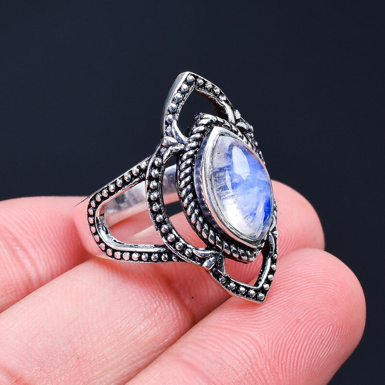Moonstone Handcrafted Statement Gemstone Ring