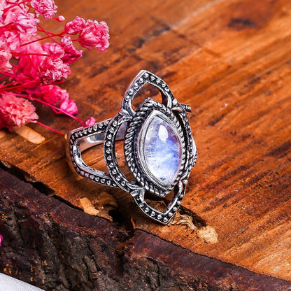 Moonstone Handcrafted Statement Gemstone Ring