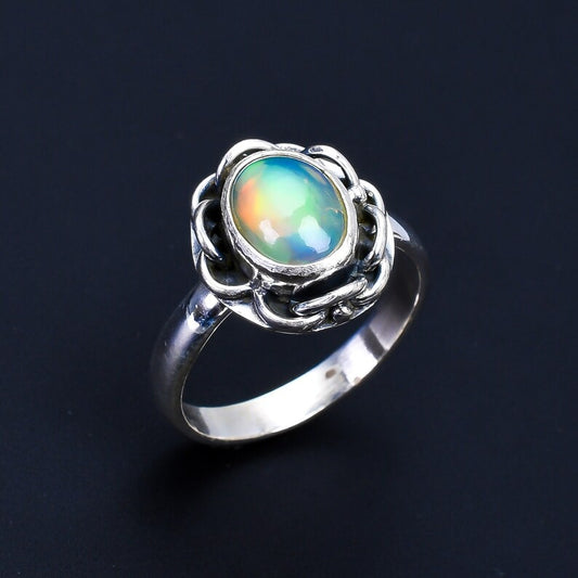 Opal Statement Handcrafted Birthstone Ring