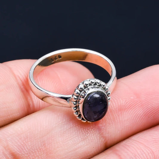 Iolite Handcrafted Gemstone Birthstone Statement  Ring
