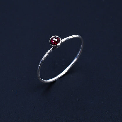 Garnet Gemstone Handcrafted Statement Minimalist Ring