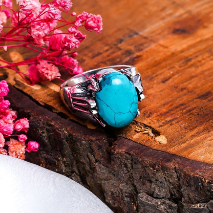 Turquoise Gemstone Birthstone Handcrfated Ring