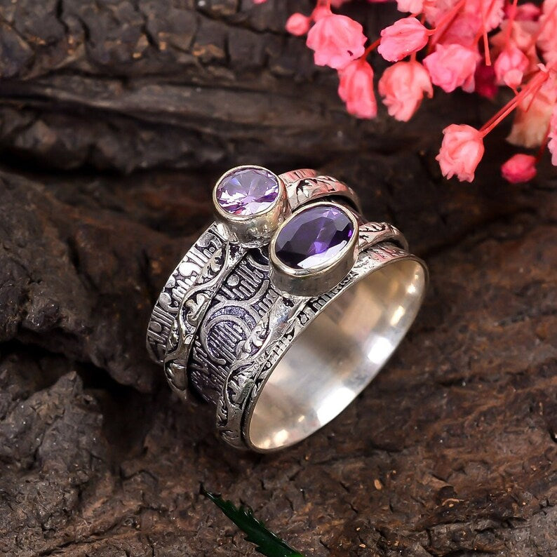 Amethyst Anti Anxiety Ring