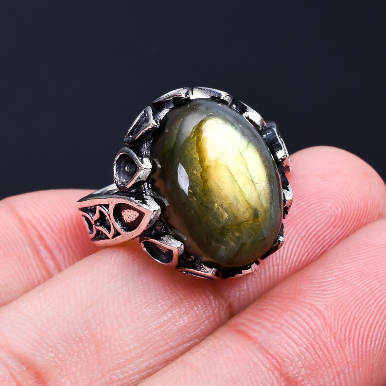 Labradorite Gemstone Birthstone Handcrafted Ring