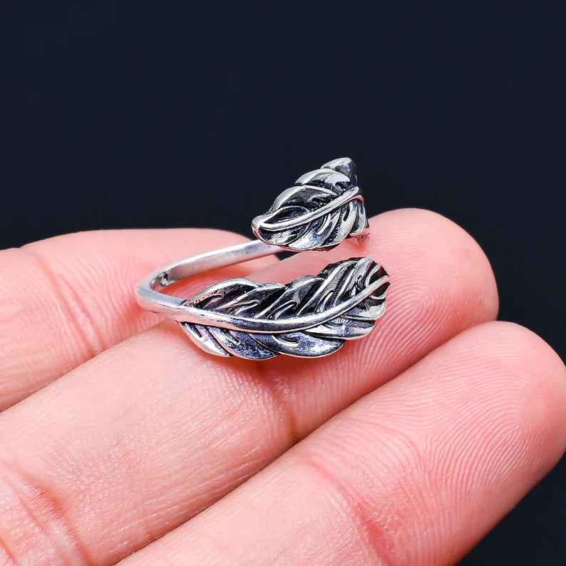 Leaf Statement Adjustable Handcrafted Ring