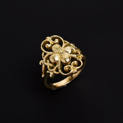 Flower Shaped Handcrafted Signet Minimalist Ring