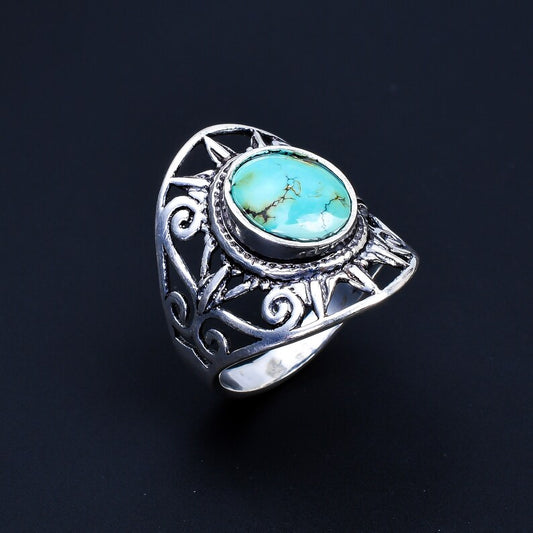 Natural Turquoise December Birthstone Signet Ring