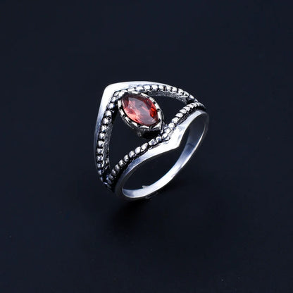 Garnet Statement Marquise Shaped Gemstone Ring