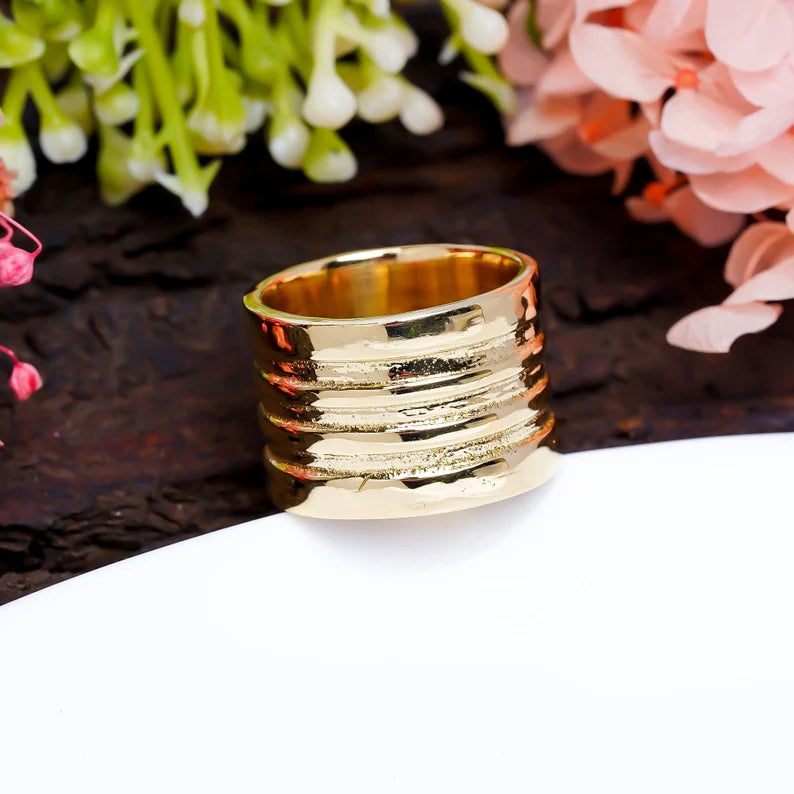 Wide Band Thumb Promise Handcrafted Band Ring