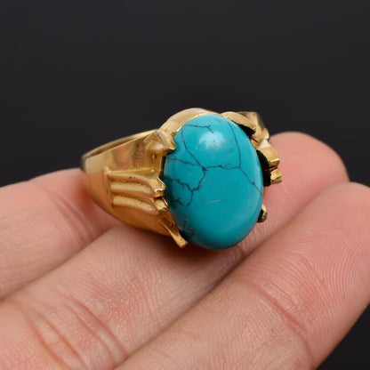 Turquoise Gemstone Birthstone Handcrfated Ring