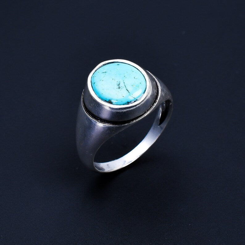 Natural Turquoise Birthstone Statement Ring