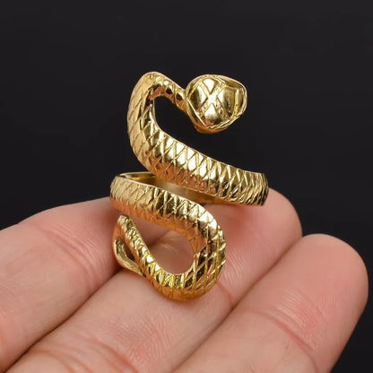 Adjustable Statement Snake Handcrafted Cobra Ring