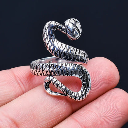 Adjustable Statement Snake Handcrafted Cobra Ring
