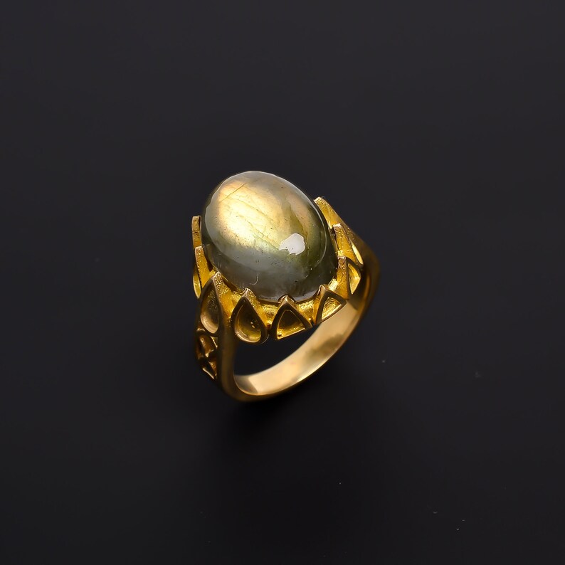 Labradorite Gemstone Birthstone Handcrafted Ring