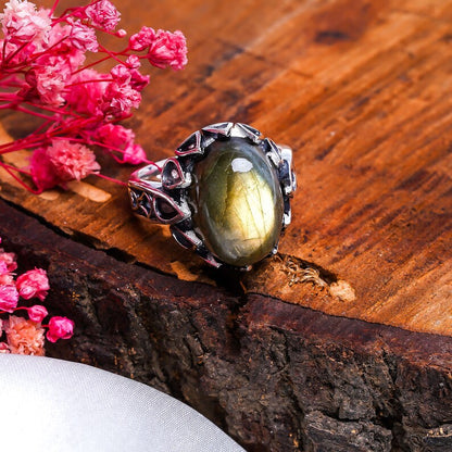 Labradorite Gemstone Birthstone Handcrafted Ring