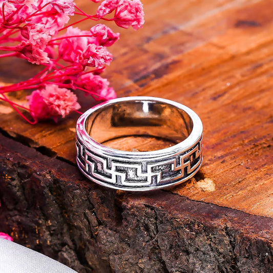 Maze Promise  Band Handcrafted Statement Ring