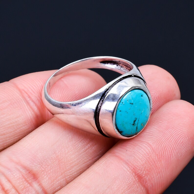 Natural Turquoise Birthstone Statement Ring